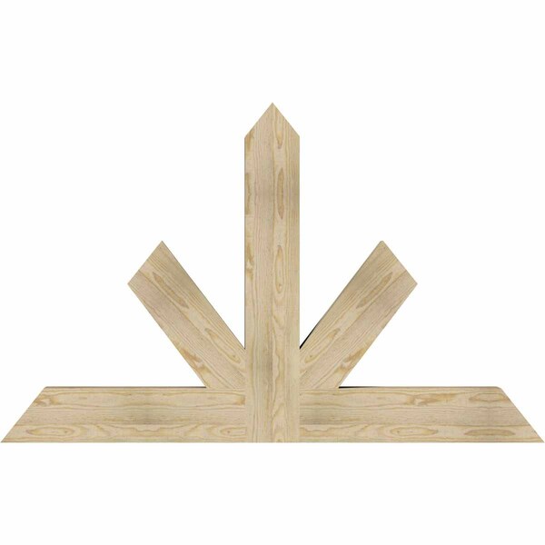 Ekena Millwork Saratoga Rough Sawn Timber Gable Bracket, Douglas Fir, 60"W x 38"H x 4"D x 6"F, 15/12 Pitch GBW060X38X0406SAR00RDF - main